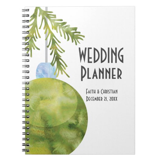 Carnet Ornement de Noël vert, Wedding planner (Devant)