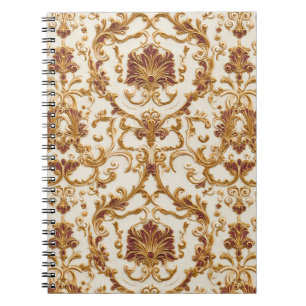 Carnet Ornement doré baroque luxueux sur ivoire
