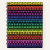 Carnet Ornement ethnique, arc en ciel (Devant)