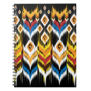 Carnet Ornement folklorique géométrique Ikat. Ethnie tr