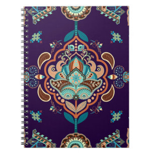 Carnet Ornement indien coloré, Frontière géométrique.