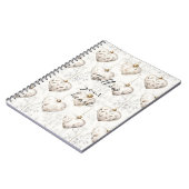 Carnet Ornements coeurs grisés chic crème (Côté gauche)