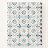 Carnet ornements marocains bleu crème ethnique design Est (Dos)