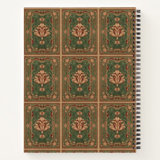 Carnet Ornements vert émeraude de pêche classique (Dos)