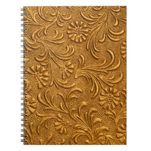 Carnet ornements vintages or fleuri sans couture motif