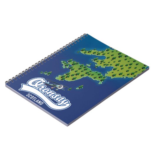 Carnet Oronsay Écosse carte de l'île (Côté gauche)