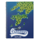 Carnet Oronsay Écosse carte de l'île (Devant)
