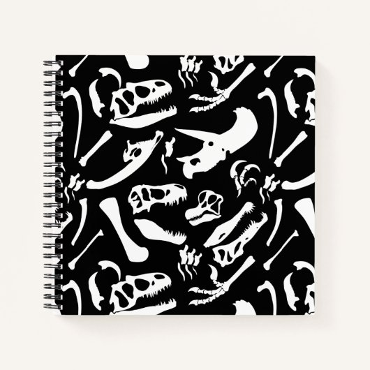 Carnet Os de dinosaure (noir et blanc) (Devant)