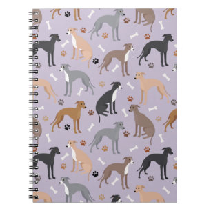 Carnet Os et pattes de chien gris italien