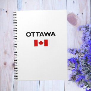 Carnet Ottawa Canada Drapeau canadien couleur claire