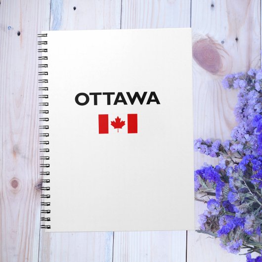 Carnet Ottawa Canada Drapeau canadien couleur claire