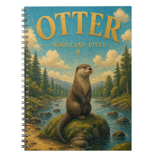 Carnet Otter Woodland River Watercolor GeoSaga