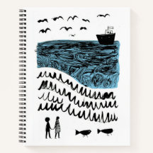 Où commence la mer | Spirale océanique dessinée à