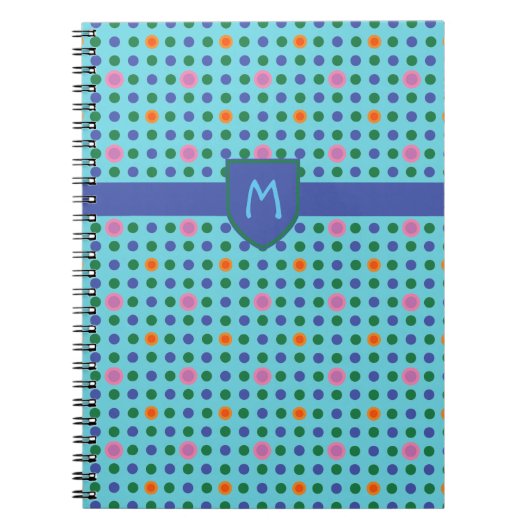 Carnet ou Jotter personnalisé Pois Monogramme (Devant)