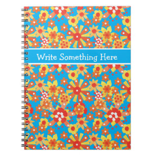 Carnet ou Journal Spiral : Fleurs Orange Ditzy