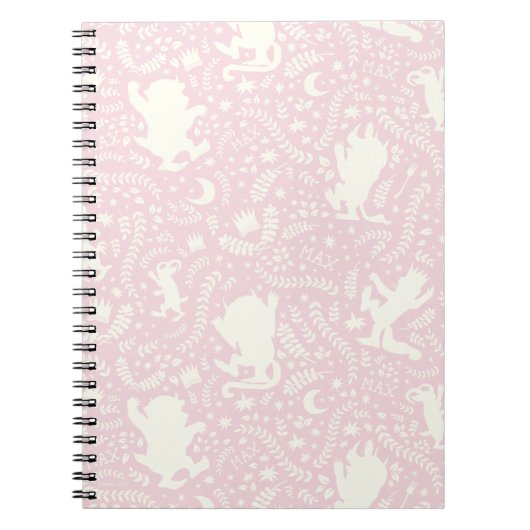 Carnet Où les choses sauvages rose modèle floral (Devant)