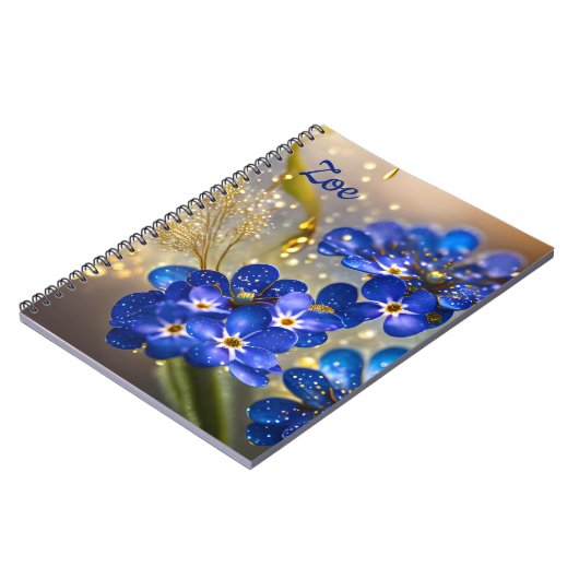 Carnet Oubliez-moi-fleur pas avec accents or (Côté gauche)