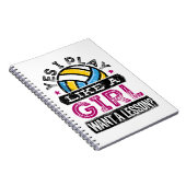 Carnet Oui Je joue comme une fille Joueuse de volley-ball (Côté Droit)