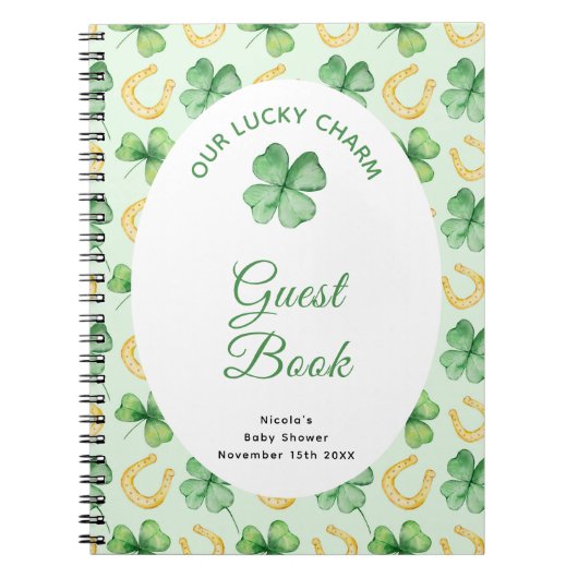 Carnet Our Lucky Charm St Patrick Baby Shower Guest Book (Devant)