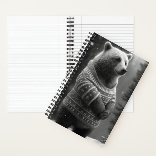 Carnet Ours adorable portant un doux douillet (À l'intérieur)