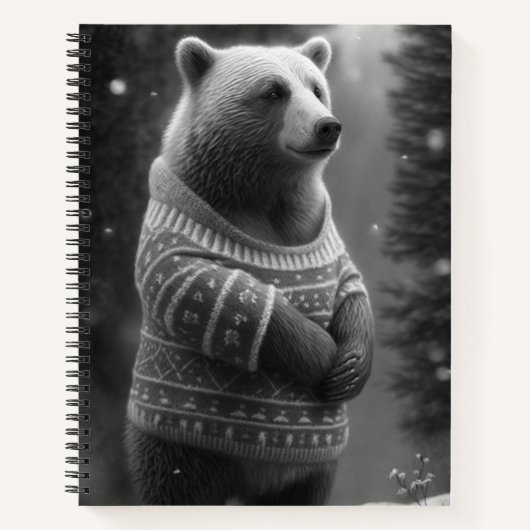 Carnet Ours adorable portant un doux douillet (Devant)