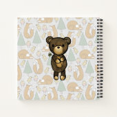 Carnet Ours Brown mignon tenant une Fleur Jaune (Dos)