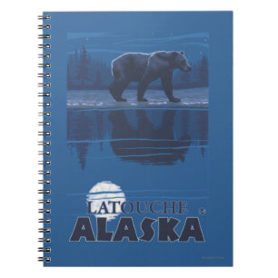 Carnet Ours dans le clair de lune - Latouche, Alaska
