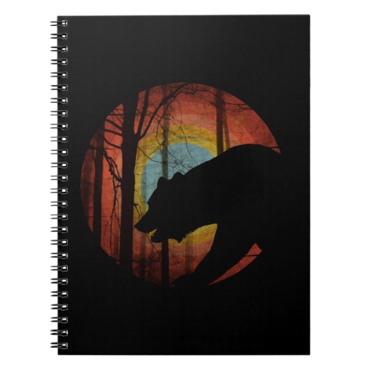 CARNET OURS DANS LES BOIS FORET VINTAGE (Devant)