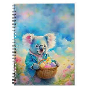 Carnet Ours de Koala tenant une corbeille d'oeufs de Pâqu