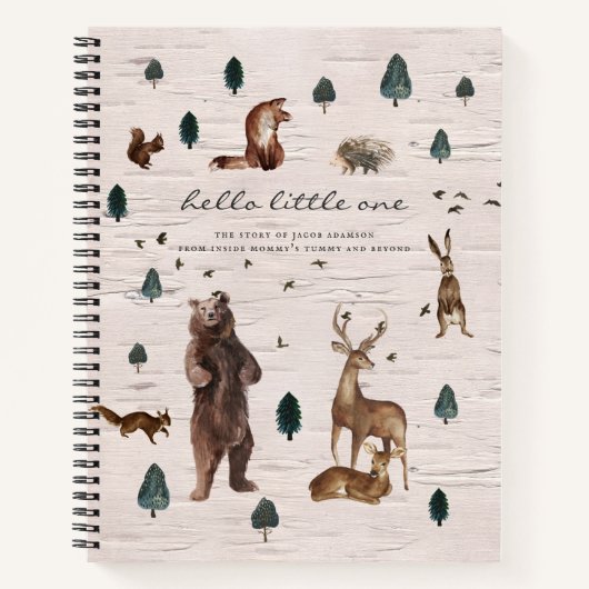 Carnet Ours de la forêt rustique bébé/grossesse (Devant)