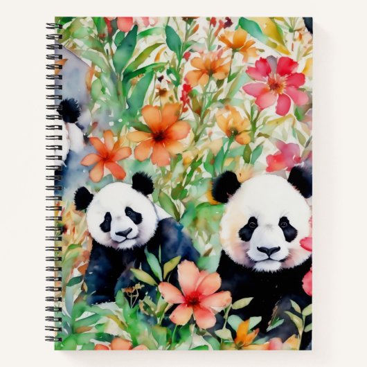 Carnet Ours de panda aquarelle (Devant)