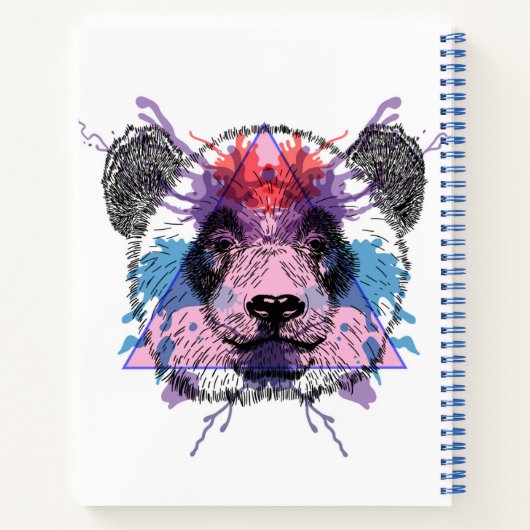 Carnet Ours de panda géométrique (Dos)