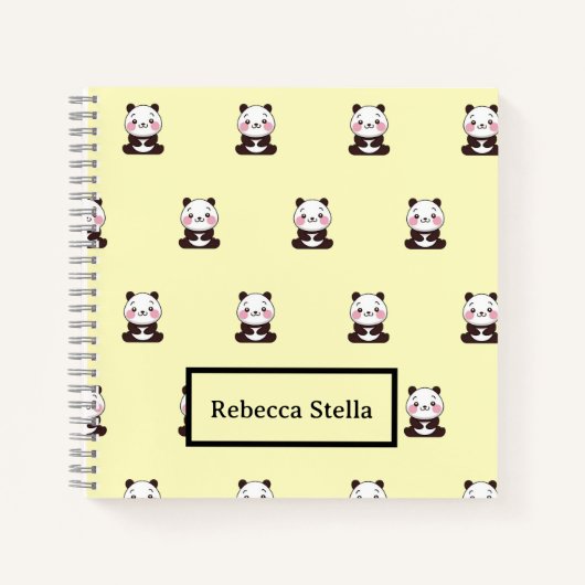 Carnet Ours de panda jaune (Devant)