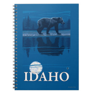 Carnet Ours en affiche de voyage de MoonlightIdahoVintage