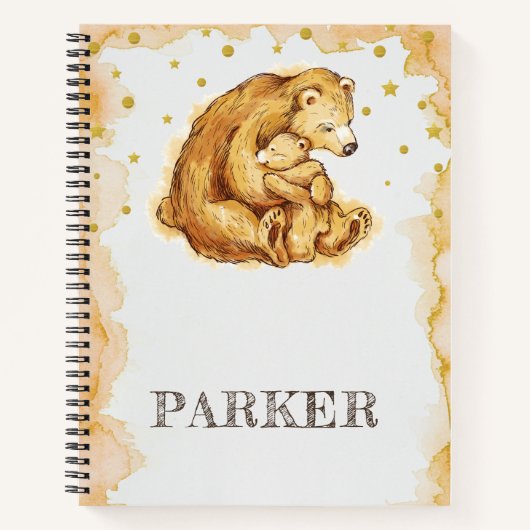Carnet Ours en aquarelle personnalisé (Devant)