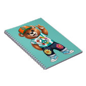 Carnet Ours en peluche avec tenue paisible décontractée 1 (Côté Droit)