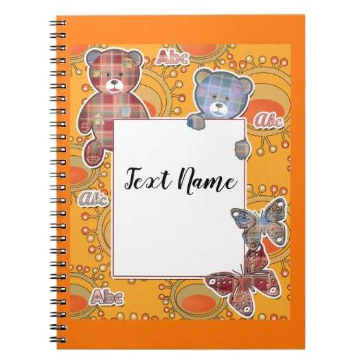 Carnet ours en peluche, bébé (Devant)