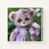 Carnet Ours en peluche en robe lilas   (Dos)