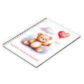 Carnet Ours en peluche maman à l'aquarelle  (Côté gauche)