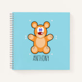 Carnet Ours en peluche marron sur le bleu (Devant)