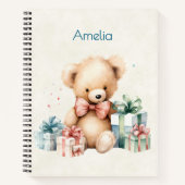 Carnet Ours en peluche mignonne avec cadeaux de Noël (Devant)