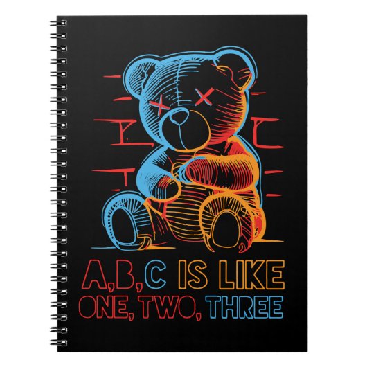 Carnet Ours en peluche Neon ABC (Devant)
