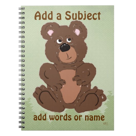Carnet Ours en peluche O1 (Devant)