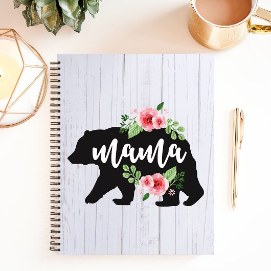 Carnet Ours Floral Rustique