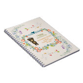 Carnet Ours mignon, Fleur Jaune et Fer Floral Wreath Baby (Côté Droit)