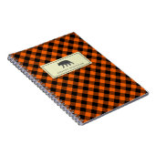 Carnet Ours noir brûlé de plaid orange de Buffalo (Côté Droit)