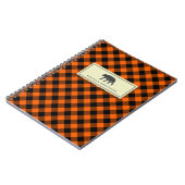 Carnet Ours noir brûlé de plaid orange de Buffalo (Côté gauche)
