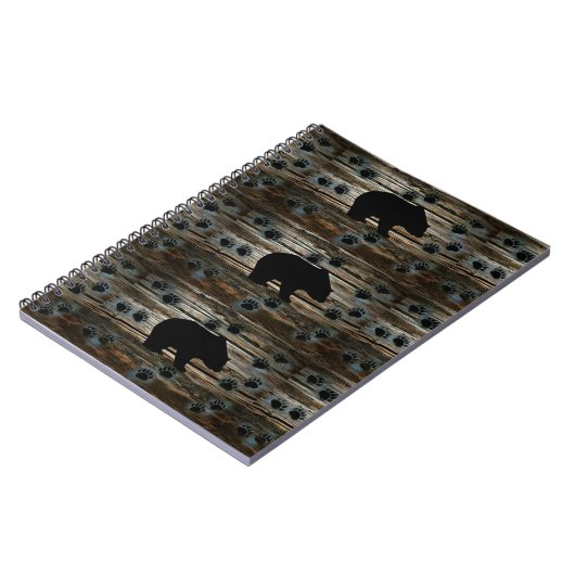 Carnet Ours Noir Ours Noir Pâtes Bois Rustique (Côté gauche)