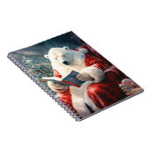 Carnet Ours polaire de Noël lisant (Côté Droit)