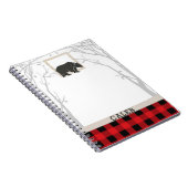 Carnet Ours rustique et À damiers Rouge Plaid Country Woo (Côté Droit)